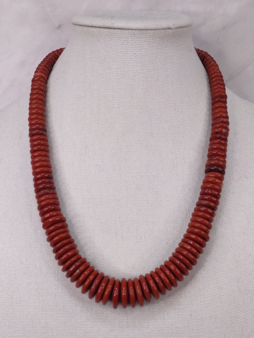 Red Jasper Graduated Disc Necklace